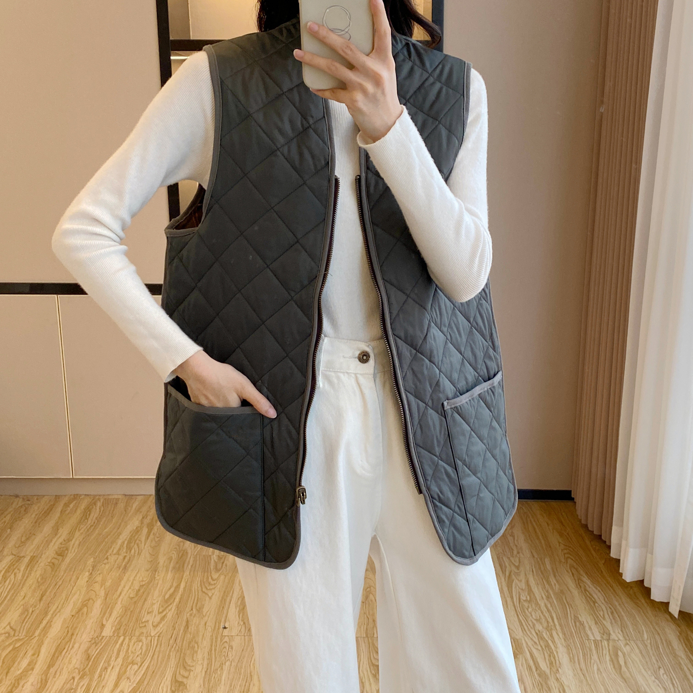 经典款夹克组合双面菱形格男女