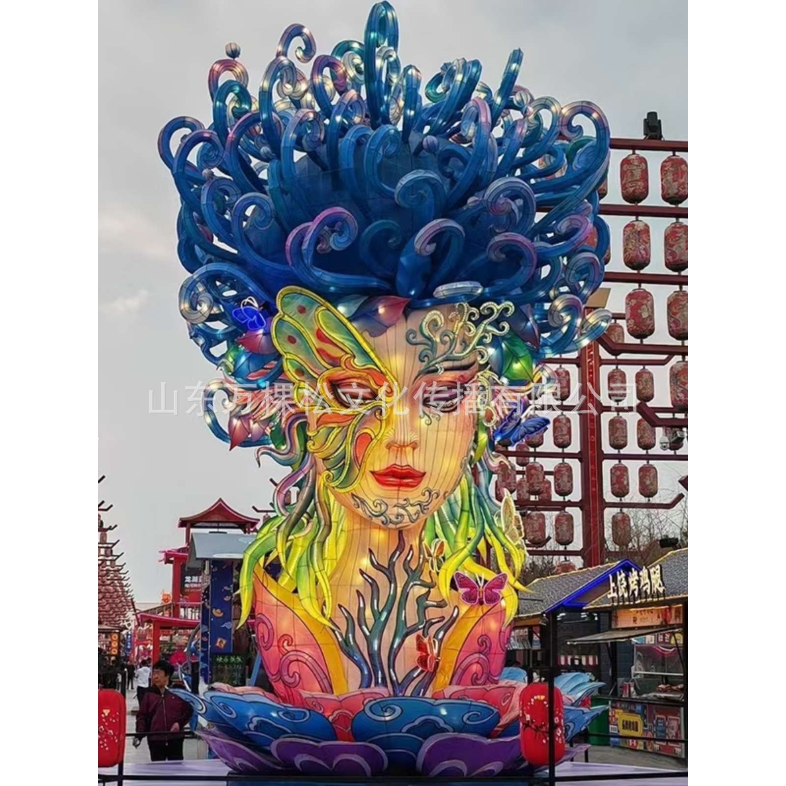 国风节日彩灯女神敬畏花灯户外大型春节展览造型装饰灯创意