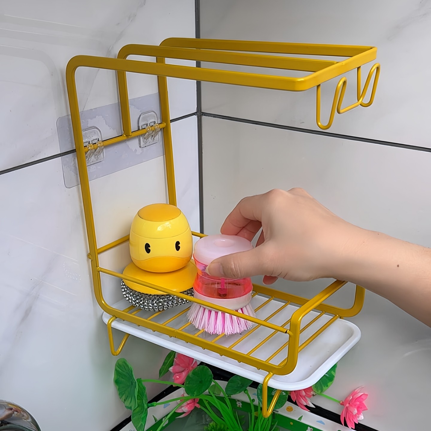 厨房晾抹布架厨房专用沥水架水槽边免打孔壁挂海绵洗碗布收纳神器,厨房/烹饪用具,厨房置物架/置物柜/角架,淘宝优惠券,粉丝福利购,淘宝优惠卷