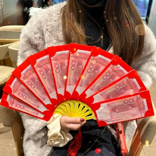折叠扇子红包2026创意新年快乐10卡位马年惊喜春节扇形小红包