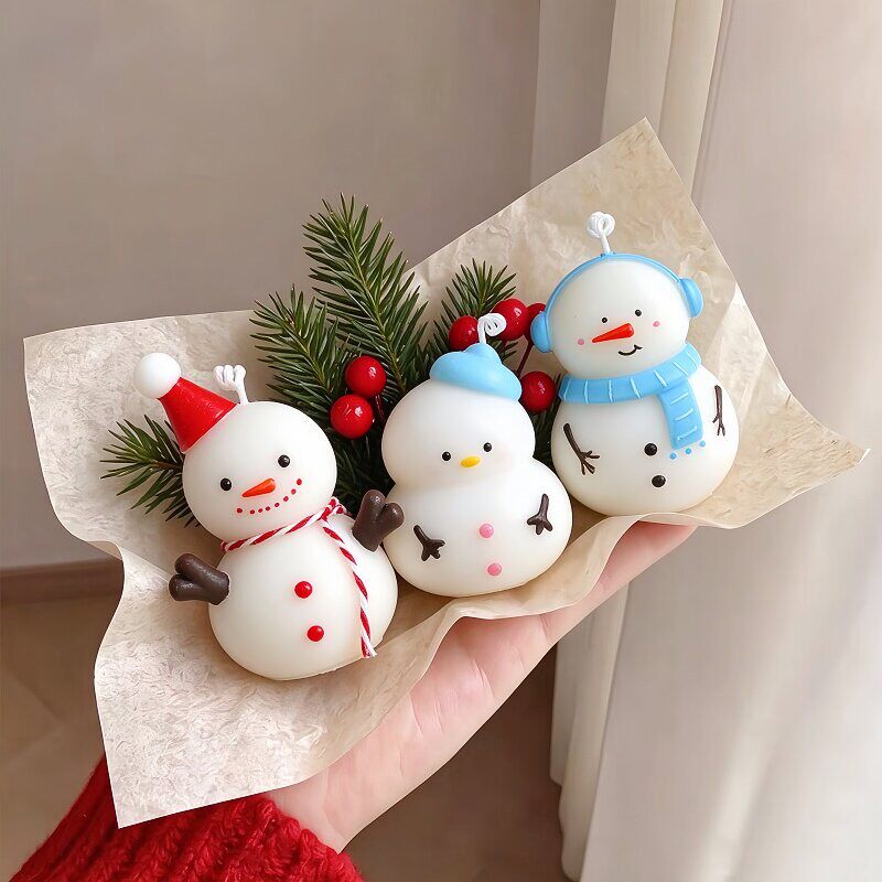 雪人开会！圣诞节摆件香薰蜡烛圣诞雪人姜饼人节日氛围装饰送朋友