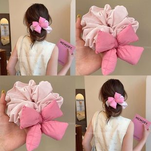 高级感扎头发绳 ins韩系海绵蝴蝶结大肠发圈甜美少女2025春夏新款