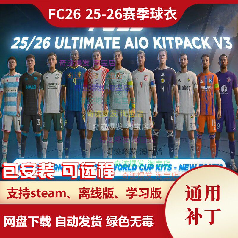 FC26 25-26赛季球衣补丁国家队新款球衣臂章队徽印号字体真实意甲
