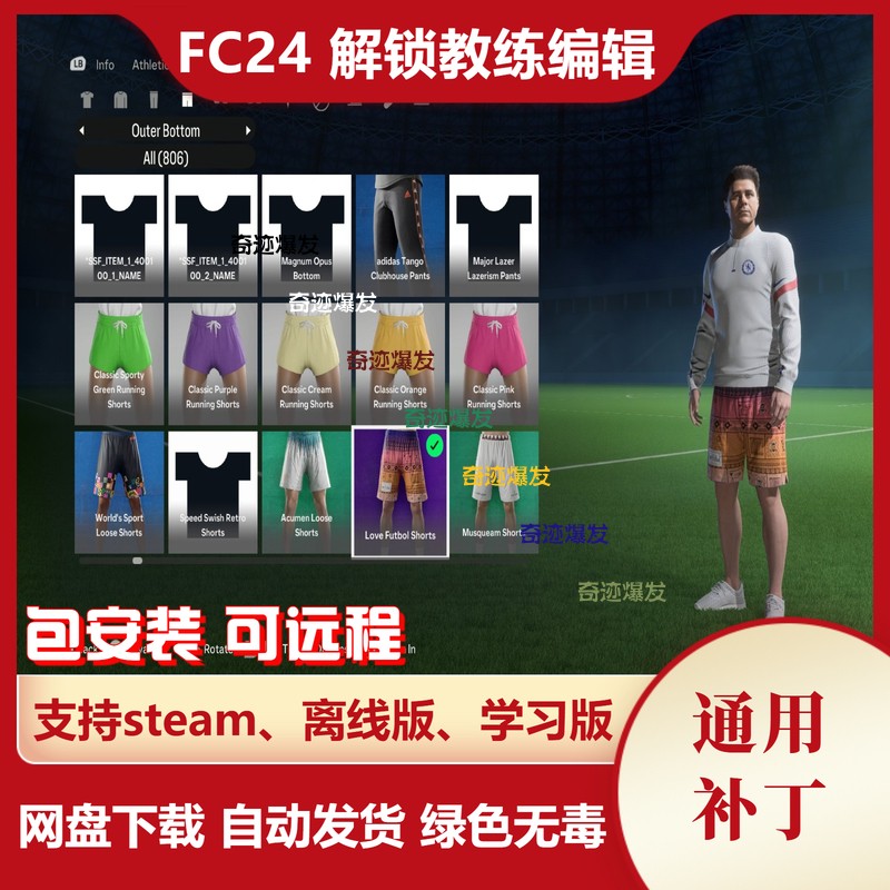 FC24 解锁教练编辑补丁 解锁真实教练和自建教练的编辑 不含游戏