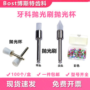 牙科洁牙抛光刷抛光杯口腔材料牙齿抛光器洗牙清洁慢速弯机小毛刷