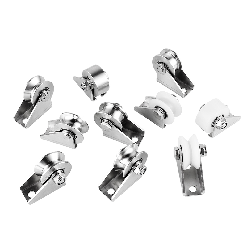 304不锈钢轨道轮轴承U型定滑轮V型移门滑轮H型起重钢丝绳大门小轮