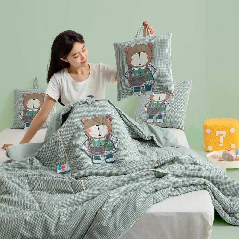 全棉 手提式 抱枕被子两用2025新款午睡毯子二合一车载靠枕枕头被