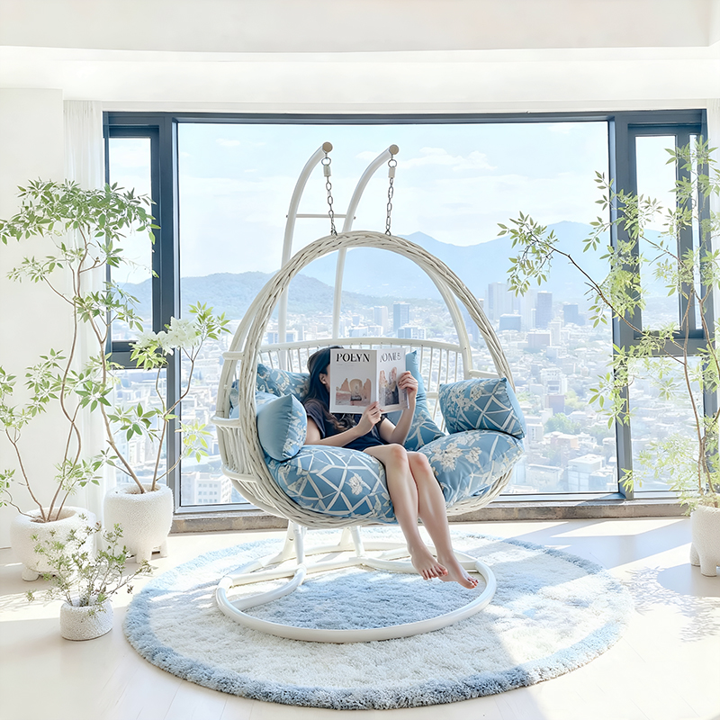 网红双人户外秋千吊篮吊椅藤椅