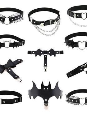 朋克jk小腿夹吊袜带防滑辣妹腿环袜夹朋克大腿绑带绑腿腿链配饰