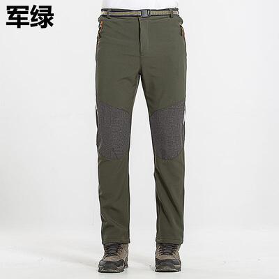 厂家直销男士冲锋裤5519冲锋秋冬新壳款大厚码户外登山裤绒加防水