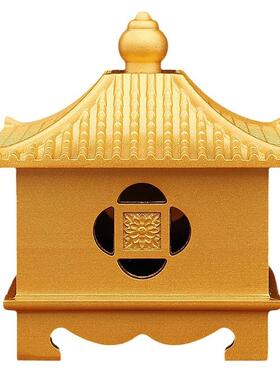 N-119黄铜铜亭子香炉摆件家居书房式装品中创意香薰炉纯铜器盘香