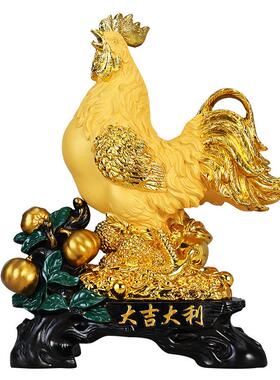 鸡摆生件大吉工大利公鸡财招金鸡十QTC二肖艺品家居客厅玄关装饰