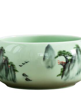 莲睡缸水碗莲DC230822花盆陶瓷高档青瓷家用室内水养鱼碗莲培水仙