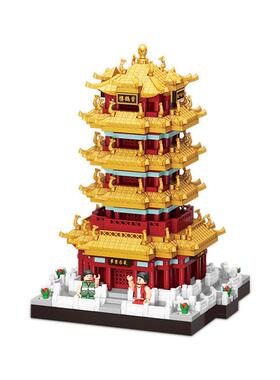 魔鹤941域92044黄楼古风建筑民族情怀传Y承微精钻室内摆件品创意D