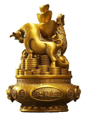 三局十二生肖黄铜摆件家居客厅合饰办装室商铺铜摆饰生日贺FGB公