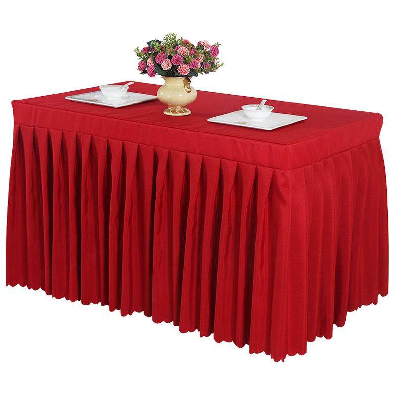 可印logo纯色会议桌布冷餐饮台裙酒店宴会婚庆活动签到长方形桌套