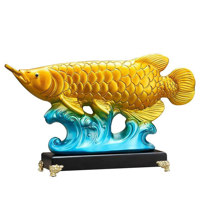 年年有余办公室创意锦鲤鱼招财摆件玄关酒柜电视柜如鱼得水装饰品