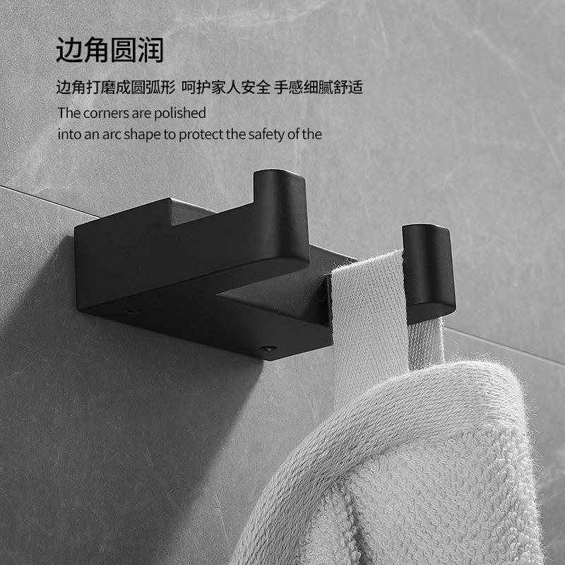 枪灰色浴室挂钩卫生间试衣间单钩门户挂衣钩毛巾钩客厅玄关衣帽钩