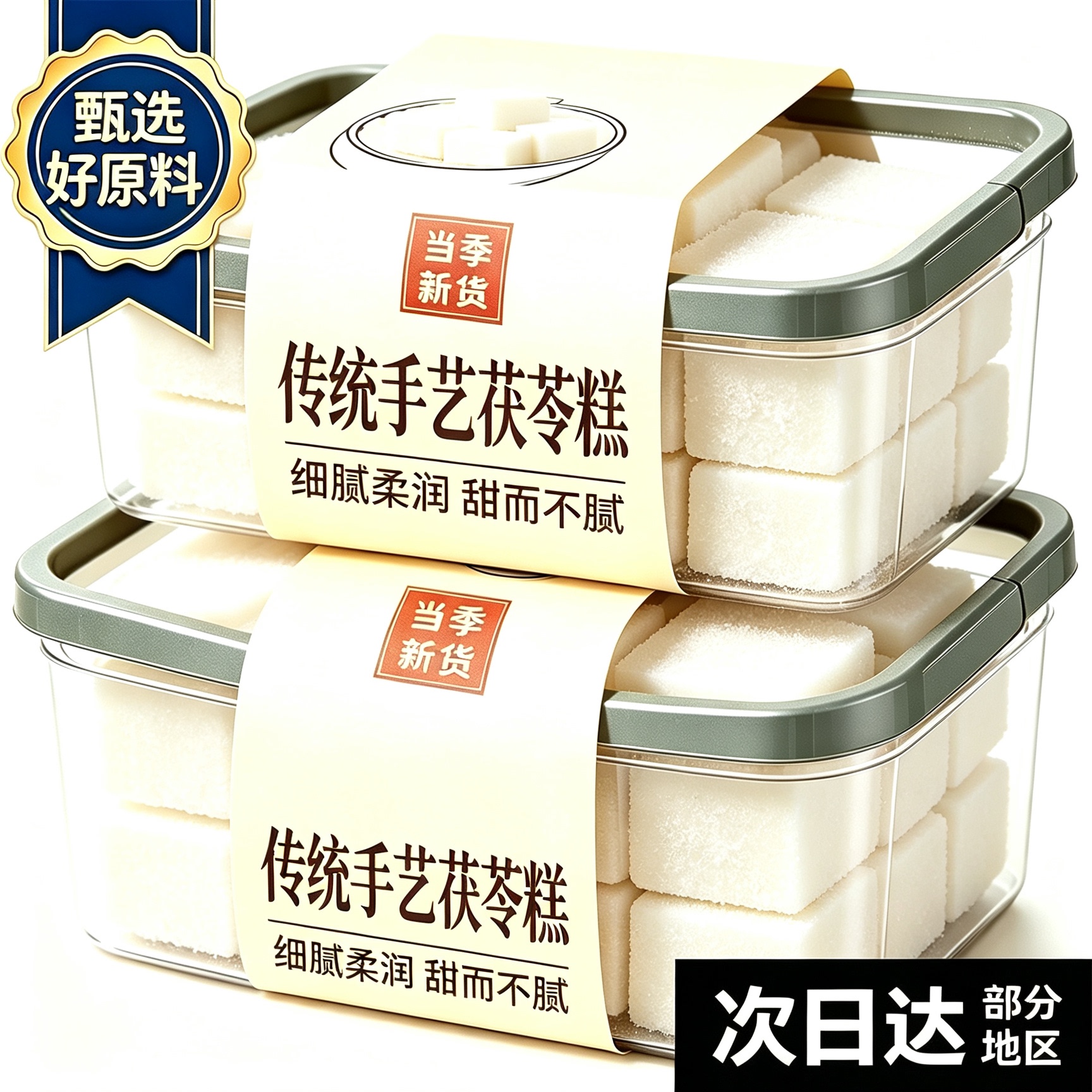 手工茯苓糕福州传统糕点心马糕特产小吃无蔗糖代餐米糕正宗茯苓糕