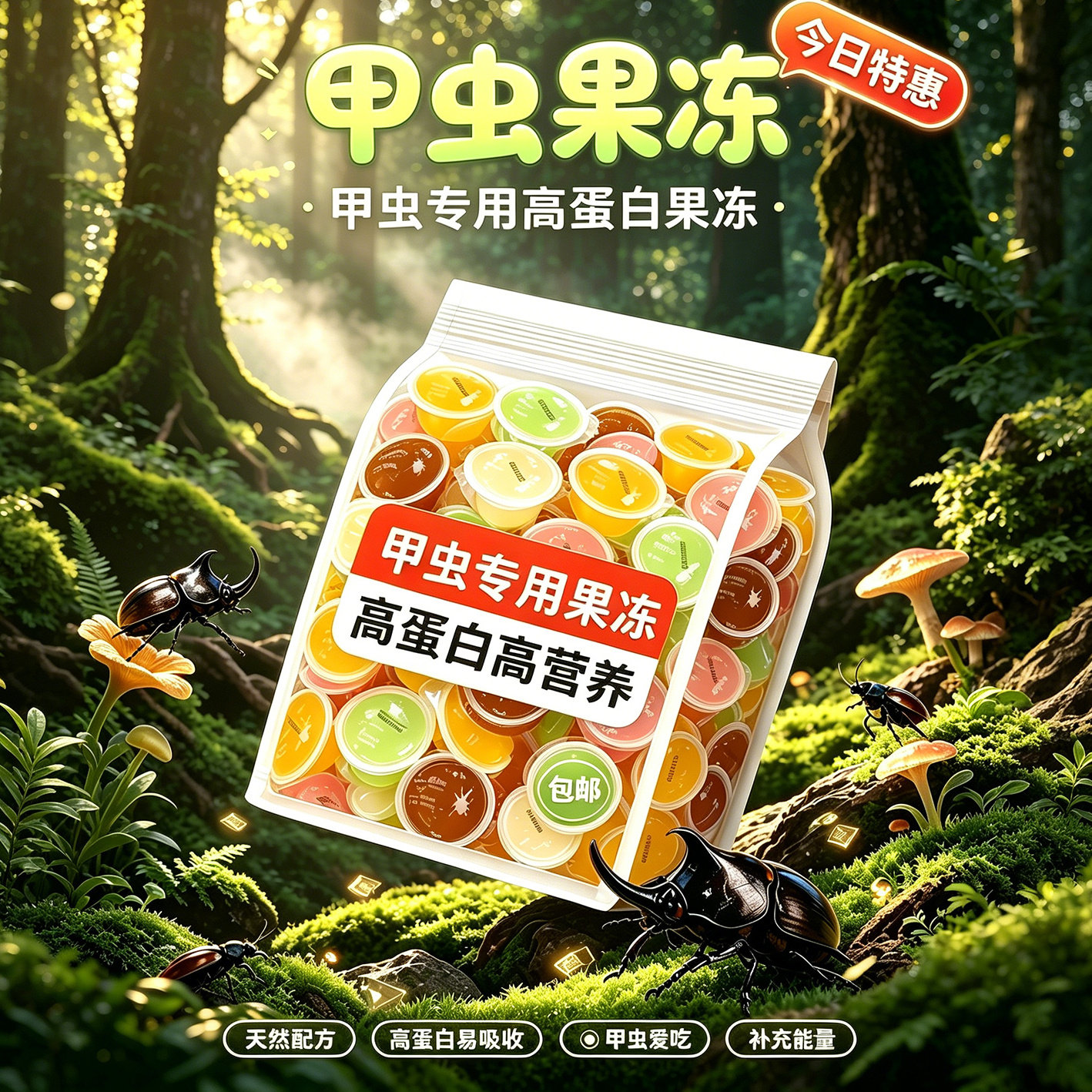 【送果冻台】高蛋白甲虫专用果冻官方旗舰店独角仙大昆虫宠物饲料