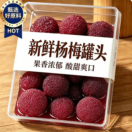 天猫甄选杨梅罐头官方旗舰店大果罐装零食商用整箱批发鲜水果罐头