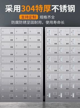 304不锈钢碗柜餐盘柜多门饭盒存放柜员工餐厅带门碗筷收纳柜厂家