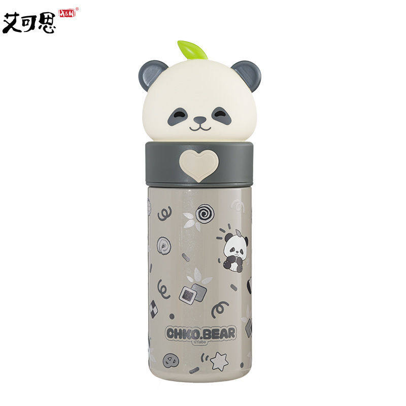 艾可思工厂熊猫公仔保温杯350mL可爱学生儿童创意316内胆直饮水杯