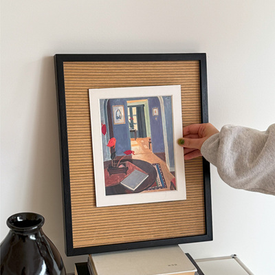 【磁吸可替换画芯】艺术木皮中古风小众装饰画客厅沙发背景墙卧室