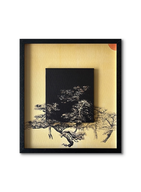 【旭日苍松】东方美学艺术收藏新中式轻中古客厅书房玄关实木挂画