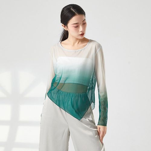 速发夏衣古典舞季服渐变斜角纱蹈中国舞飘逸身韵舞演出服装