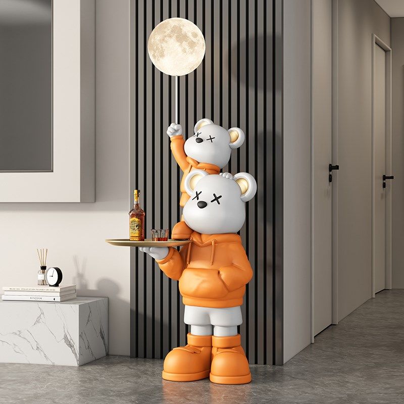 速发存钱罐落客厅大边熊地灯摆件托盘电视柜旁沙发侧型装饰品,家居饰品,落地摆件,淘宝优惠券,粉丝福利购,淘宝优惠卷