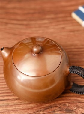 速发紫铜西施壶手工文创手把铜壶随身把玩件男大红袍品茗礼品