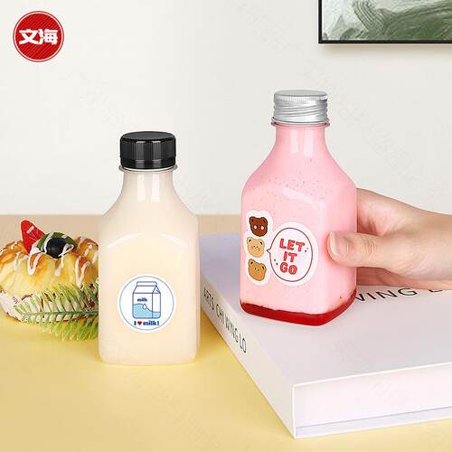 250ml牛奶瓶子透明食品级pet方形空酸奶果汁饮料一次性塑料瓶