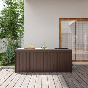 户外水槽庭院洗手台蜂窝铝一体柜操作台花园仿大理石洗手池储物柜