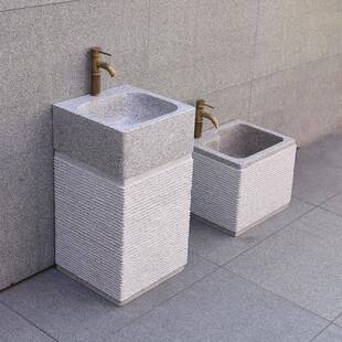 户外洗手台拖把池天然大理石水槽庭院别墅立柱盆石头洗菜水池家用