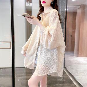 提花开衫薄款防晒衣女春夏季新款韩版宽松百搭大码设计感防晒外套