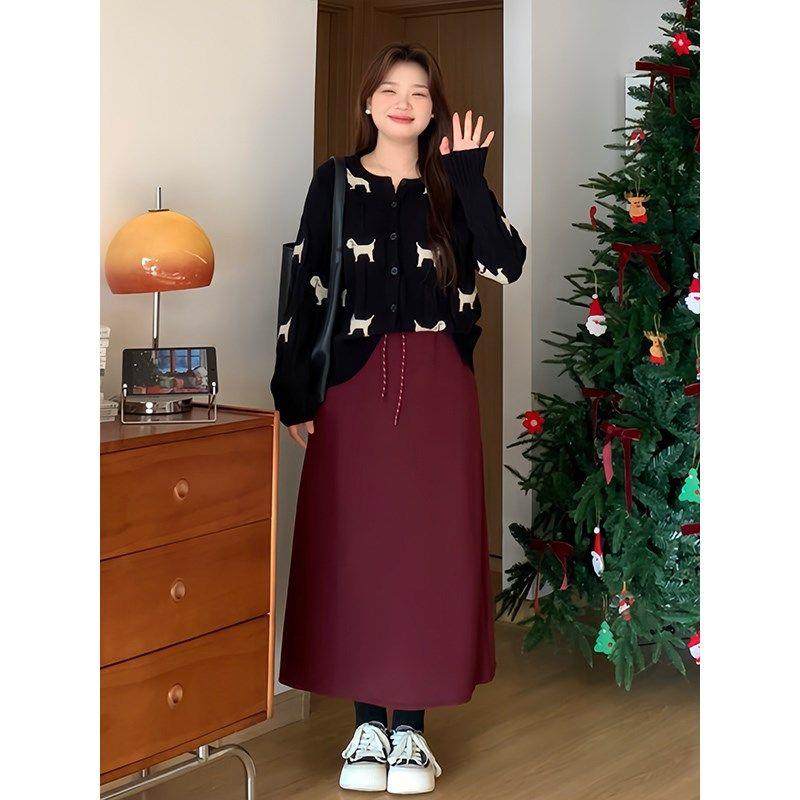 微胖的喵喵 大码梨形mm秋冬显瘦休闲百搭高腰遮胯a字半身裙子1089,女装/女士精品,大码半身裙,淘宝优惠券,粉丝福利购,淘宝优惠卷