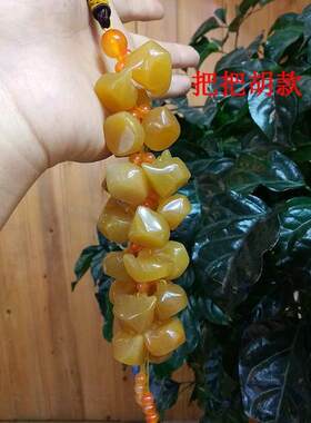 云南保山腾冲龙陵天然黄龙玉挂件汽车内挂饰茶壶把把胡糊玉石车挂