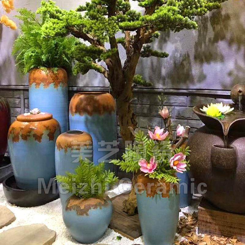 花园涌泉水景缸造景陶罐喷水大花瓶循环流水花盆摆件加湿器冒水缸,家居饰品,流水摆件,淘宝优惠券,粉丝福利购,淘宝优惠卷