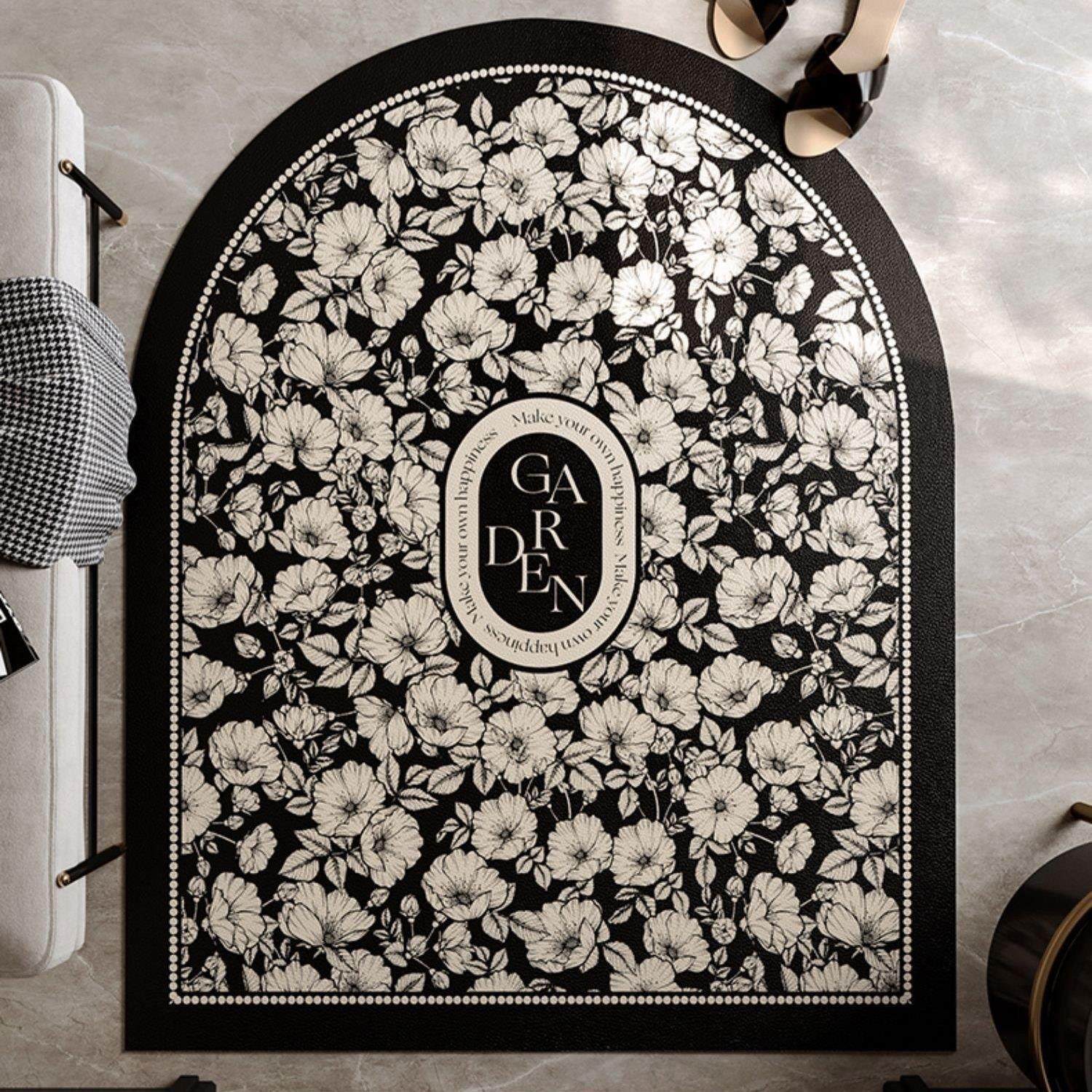 野放现代轻奢皮革地垫入户门垫门口地垫进门防滑脚垫玄关地毯家用