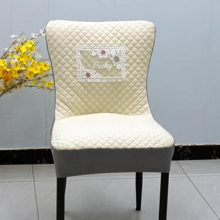 北欧软包椅子套罩轻奢弧形加厚防滑全包靠背餐椅套椅垫坐垫凳子套