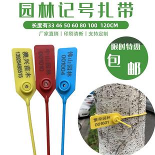 定制园林苗木锁扣打号号树标记标签标识扎带塑料封条物流二维码