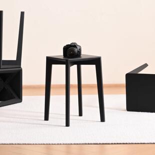 艾迪嘉 鲁卡方凳 北欧实木凳子家用高椅子备餐椅可叠放客厅餐桌凳