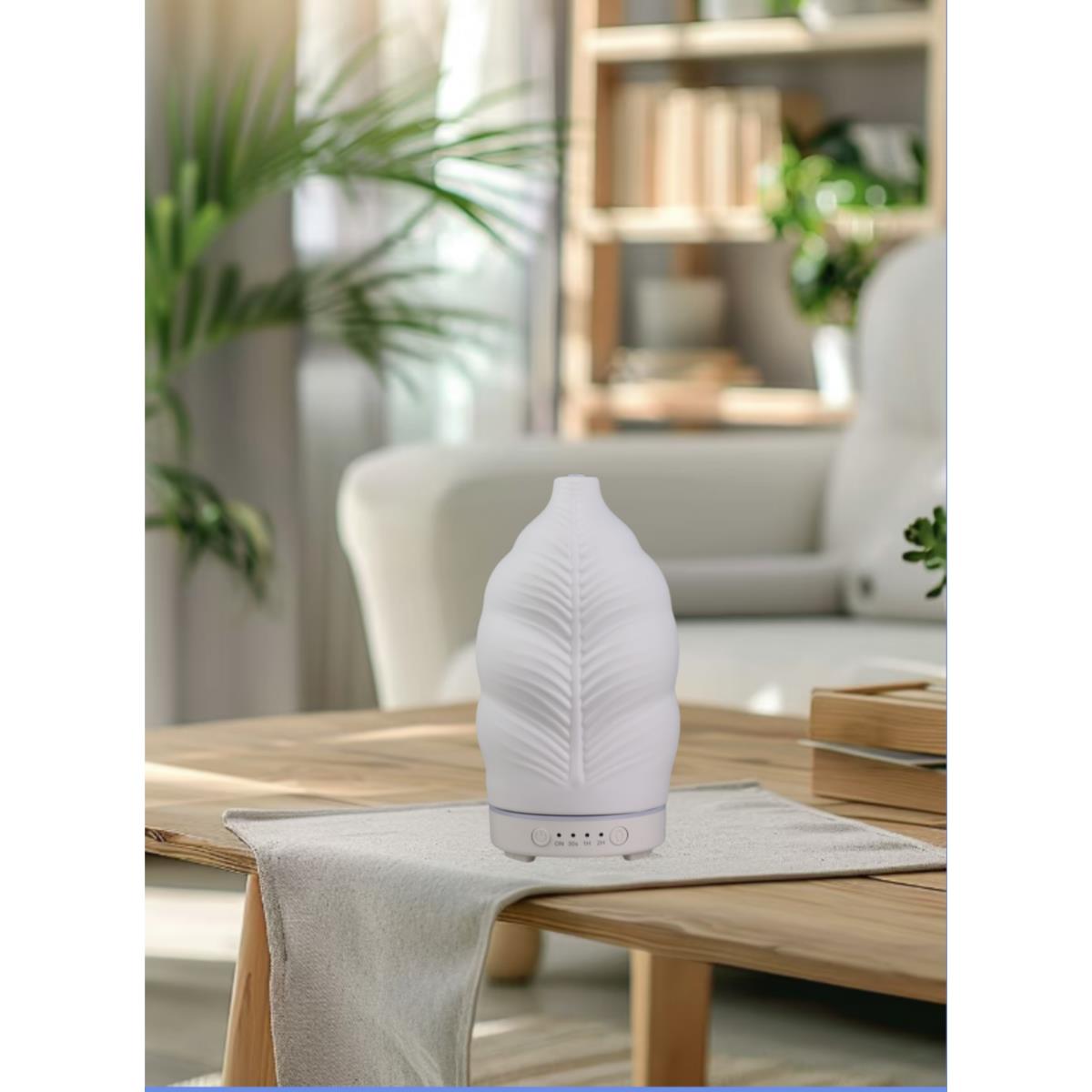 100ml芭蕉叶陶瓷香薰机家用静音超声波雾化空气办公加湿器小夜灯