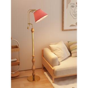 奥登照明美国覆古Wabi-Sabi风格客厅落地灯中世纪实木高端大气灯