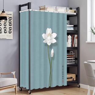 中式书架窗帘书柜防尘窗帘柜鞋架窗帘储物架货架杂物丑陋的窗帘可