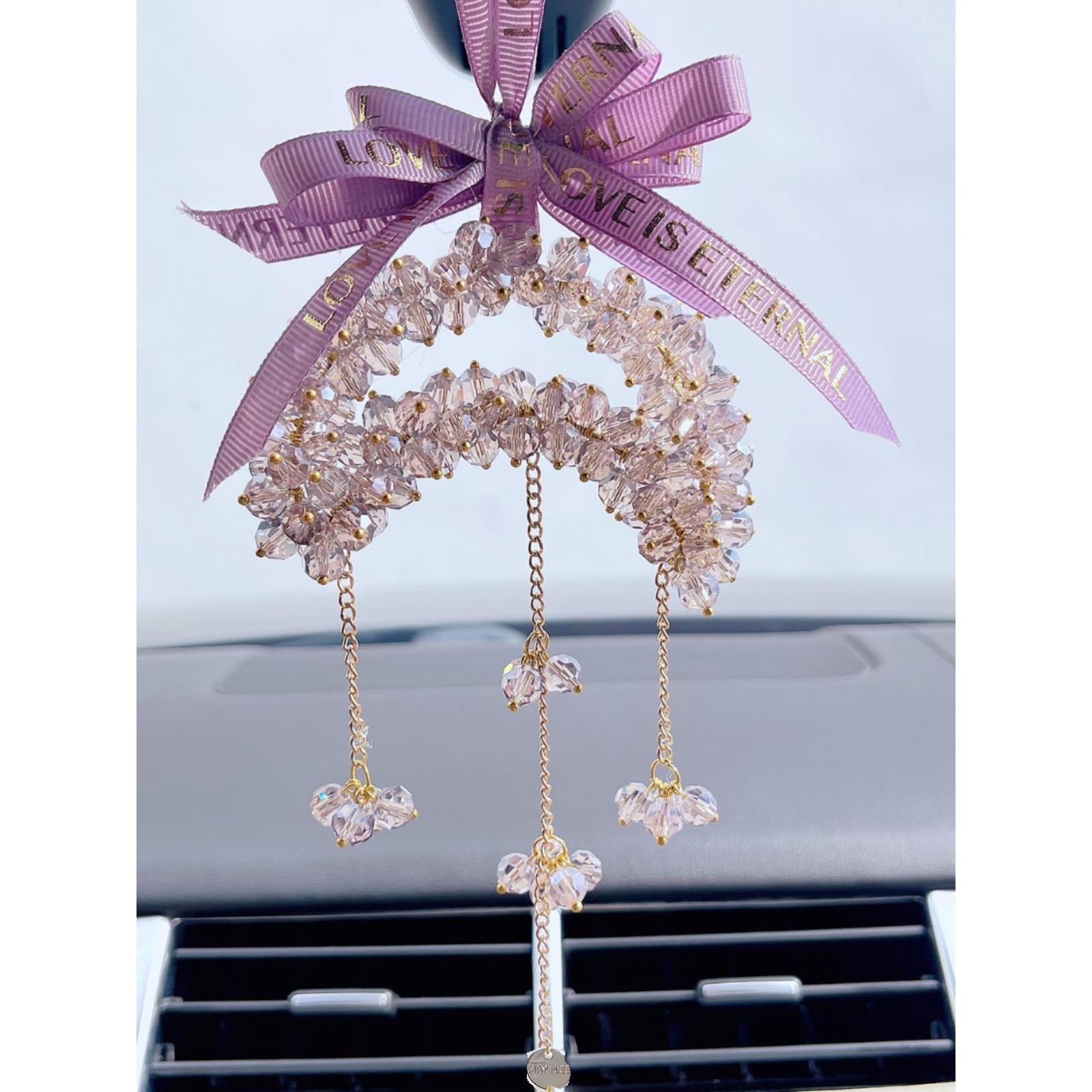 月光曲挂件水晶月亮汽车挂件车载后视镜吊坠挂饰车用装饰汽车用品