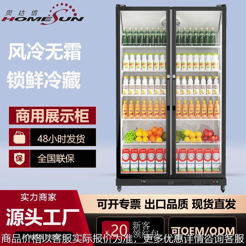 大容量啤酒柜单双门立式超市士多便利店冰柜冷藏保鲜饮料