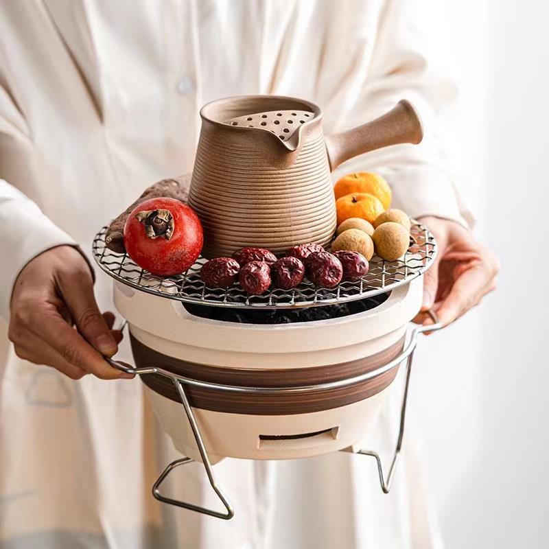 围炉煮茶炉全套配件室内烤奶茶家用罐罐茶壶打边炉茶室商用碳烤炉