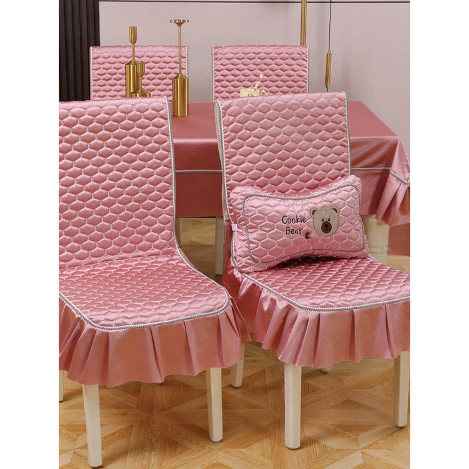 新款卡通粉色餐桌椅套靠枕坐垫连体椅子套家用简约坐垫桌布通用,居家布艺,椅套/椅垫,淘宝优惠券,粉丝福利购,淘宝优惠卷